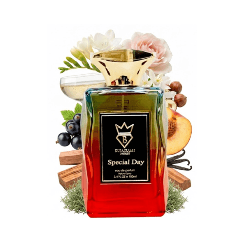 Bujairami Sweet Obsession – Candy Crush + Special Day perfume bottle with floral and fruit accents.