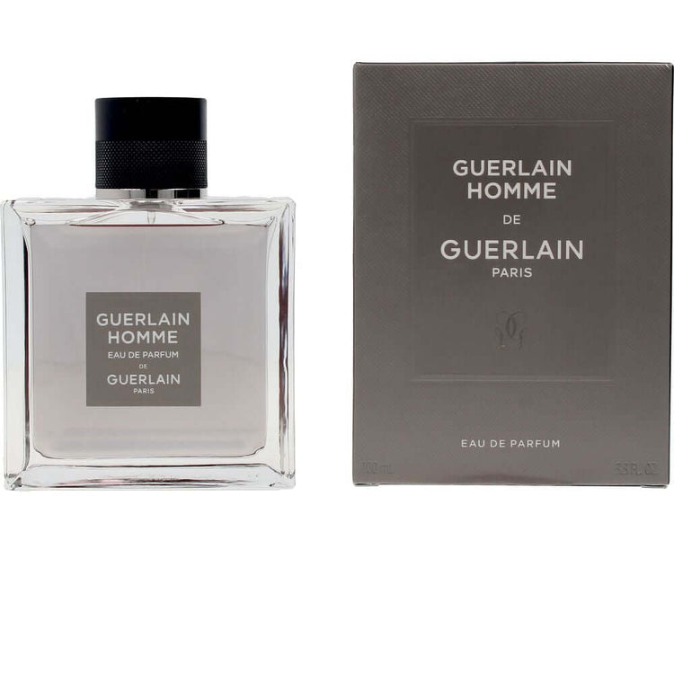 GUERLAIN HOMME eau de parfum spray 100 ml in a stylish bottle and box, showcasing elegance and exploration.