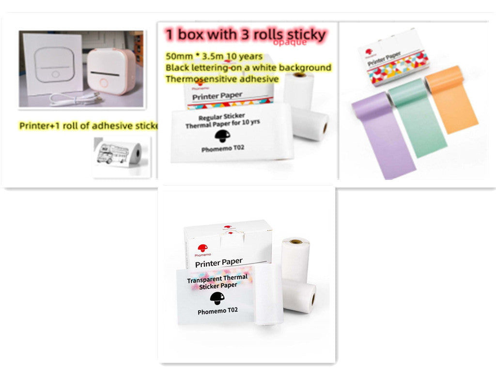 Portable Mini Thermal Label Printer Home Photo Printer Student Wrong Question Printer Bluetooth-compatible Mini Label Printer Price Tag-44