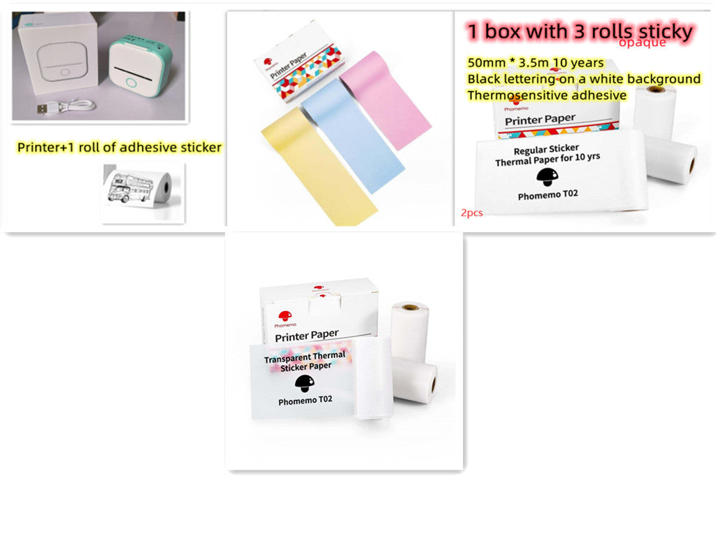 Portable Mini Thermal Label Printer Home Photo Printer Student Wrong Question Printer Bluetooth-compatible Mini Label Printer Price Tag-53