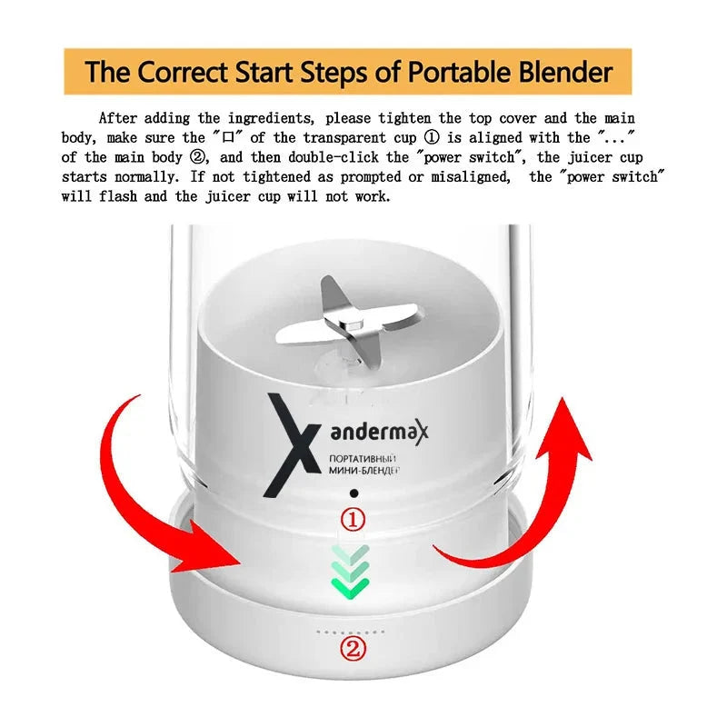 Mini Portable Blender Electric Juicer Fruit Mixers Fruit Extractors Smoothies Mixer Multifunctional Juice Maker Machine Blender-4