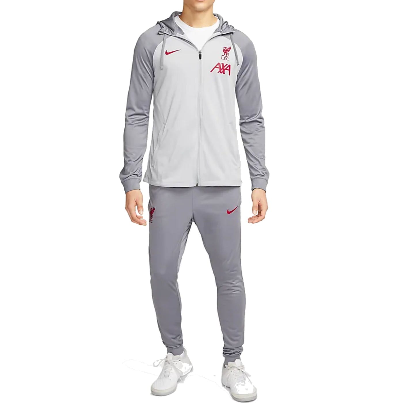 Liverpool FC grey training presentation hooded tracksuit 2023 - Nike-3